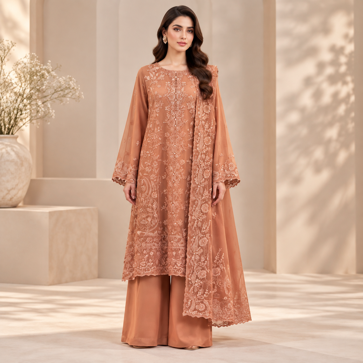 Rosé Heritage Embroidered 3-Piece Suit