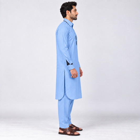 Sky Blue Classic Shalwar Kameez