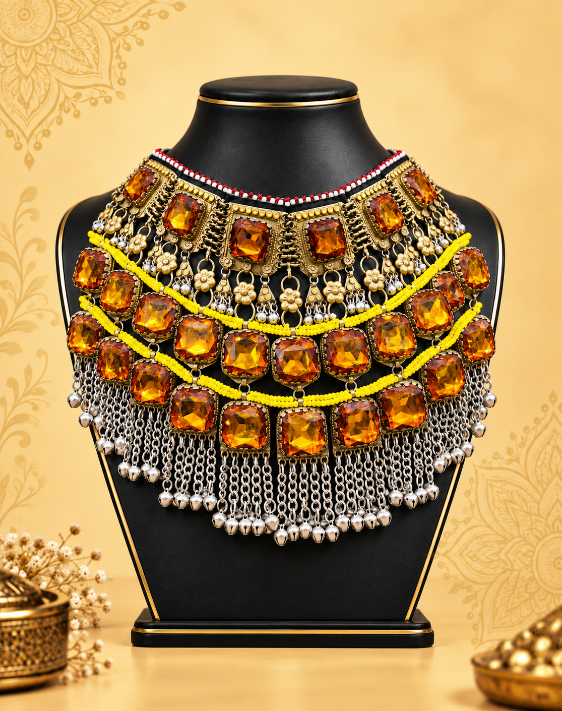 Royal Amber Afghan Necklace