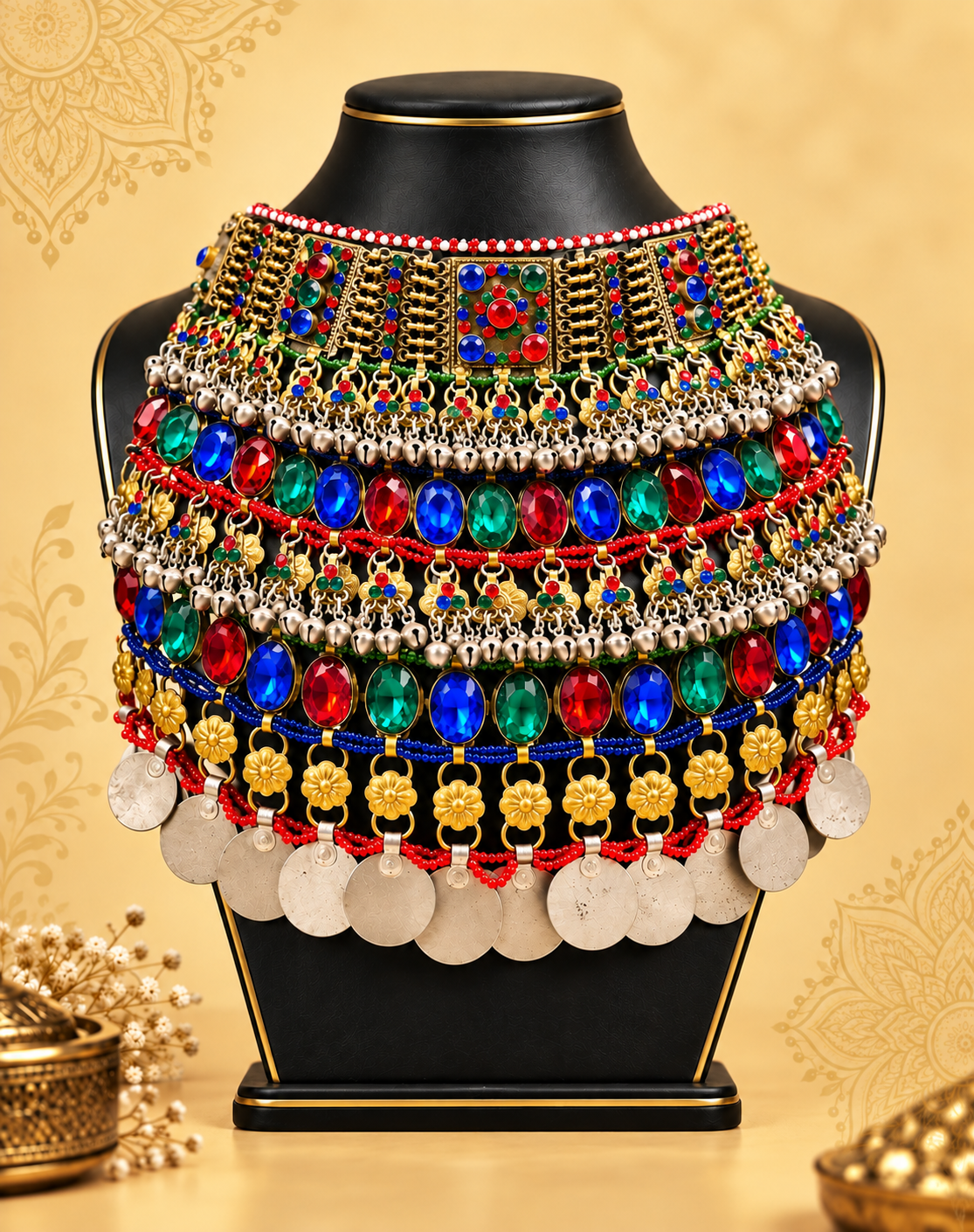 Multicolor Afghan Tribal Necklace