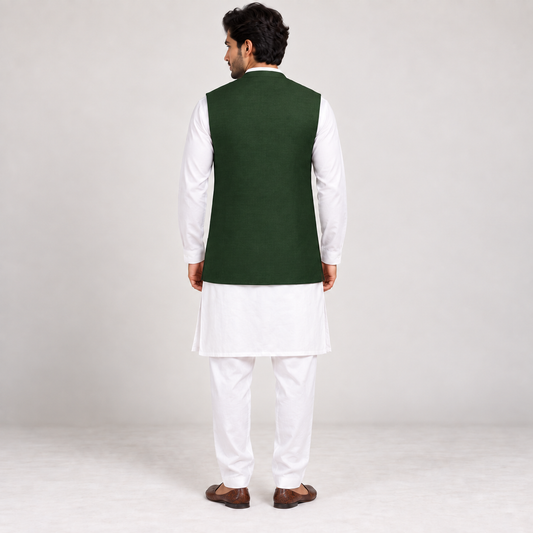 Heritage Olive Regal Embroidered Waistcoat