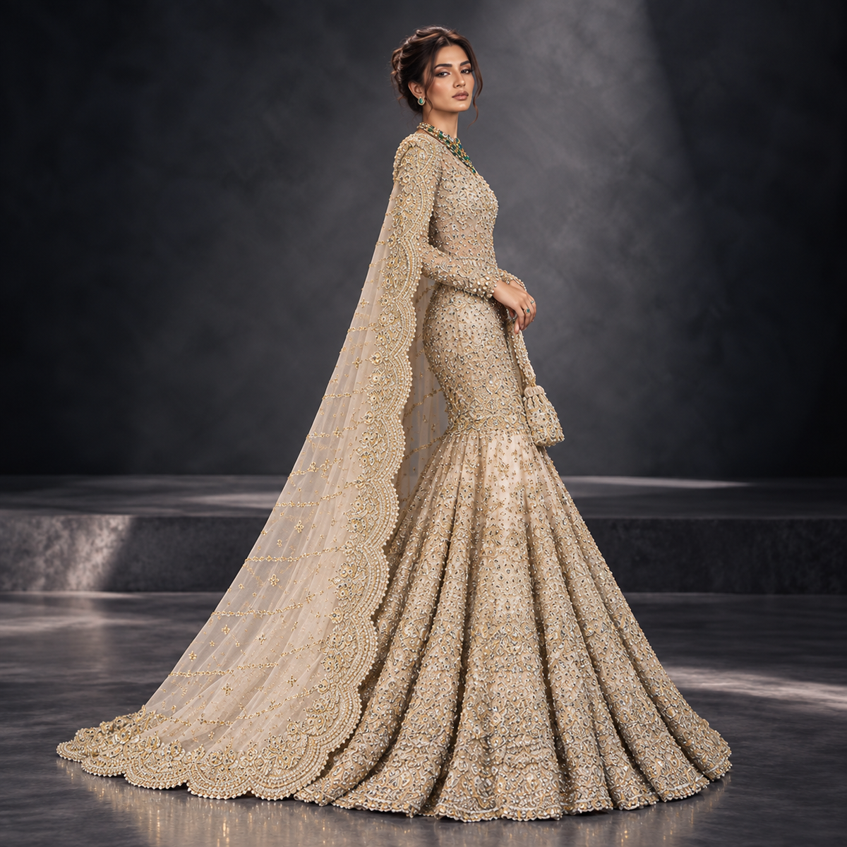 Emerald Champagne Imperial Bridal Gown