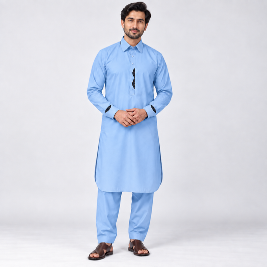 Sky Blue Classic Shalwar Kameez