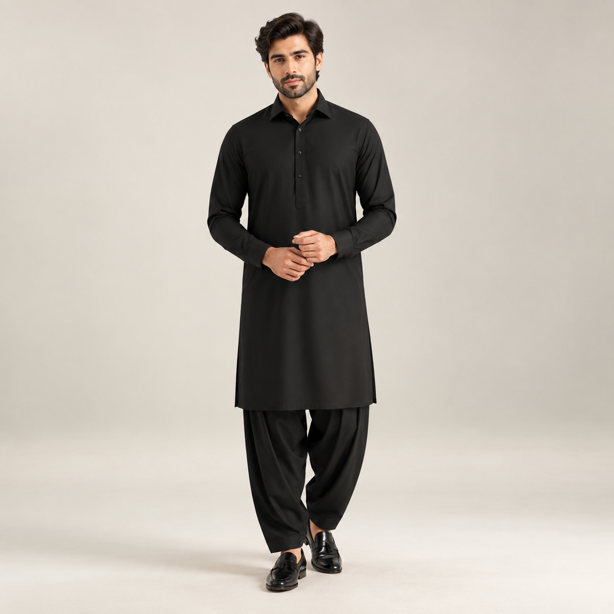 Midnight Black Classic Shalwar Kameez
