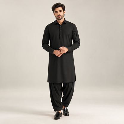Midnight Black Classic Shalwar Kameez