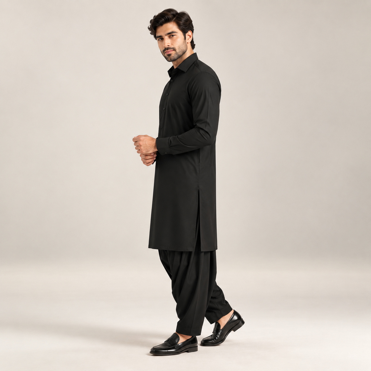 Midnight Black Classic Shalwar Kameez