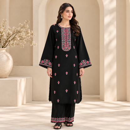 Noir Rose Signature Embroidered 2-Piece Suit