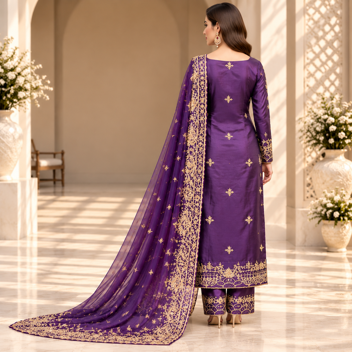 Royal Amethyst – Luxury Purple Pakistani Embroidered Suit