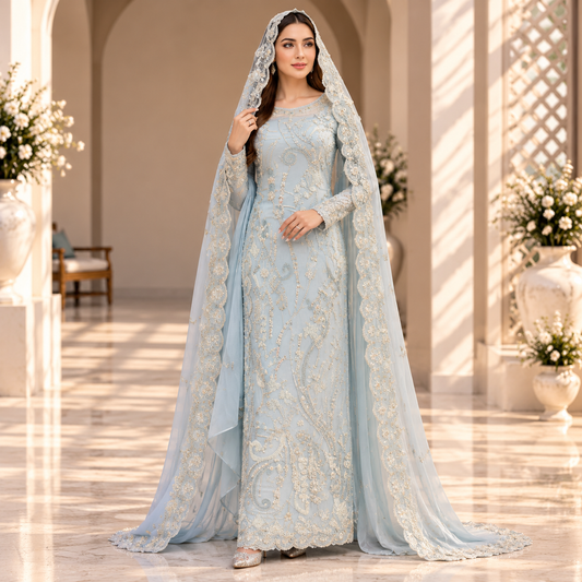 Celestial Mist – Luxury Ice Blue Pakistani Embroidered Bridal Suit