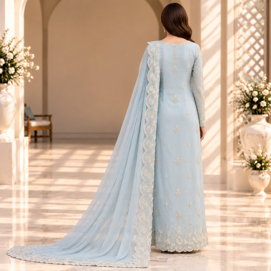 Celestial Mist – Luxury Ice Blue Pakistani Embroidered Bridal Suit