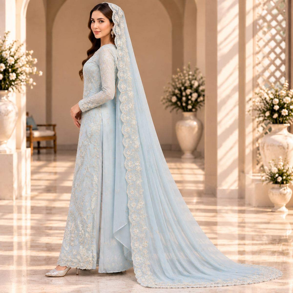 Celestial Mist – Luxury Ice Blue Pakistani Embroidered Bridal Suit