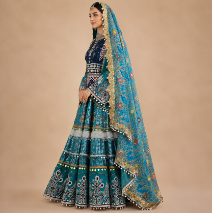 Teal Traditional Afghan Dresses