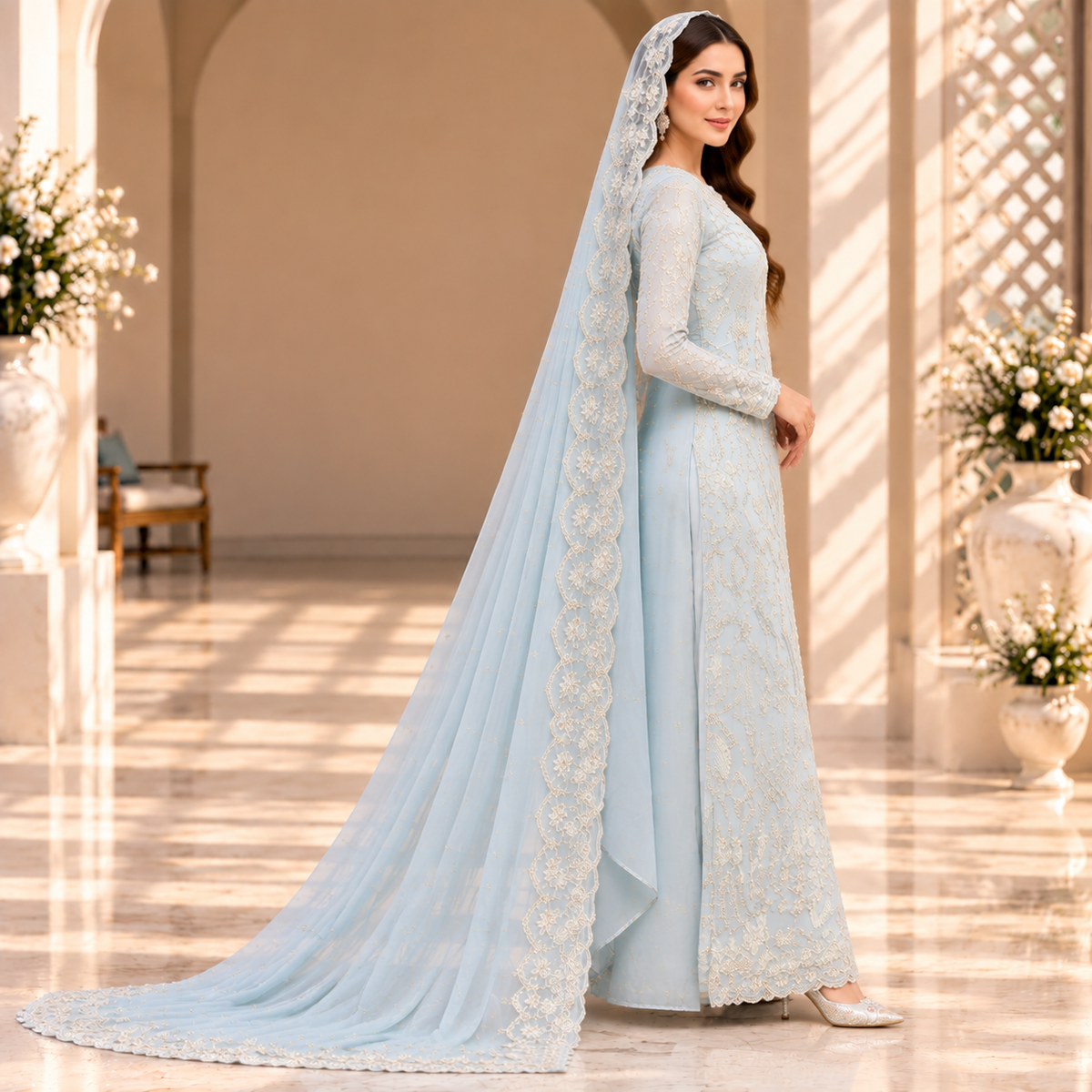 Celestial Mist – Luxury Ice Blue Pakistani Embroidered Bridal Suit