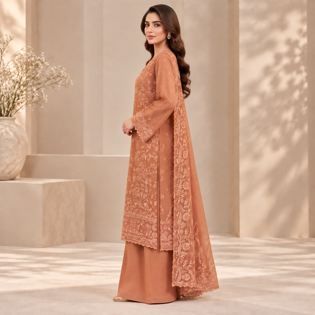 Rosé Heritage Embroidered 3-Piece Suit