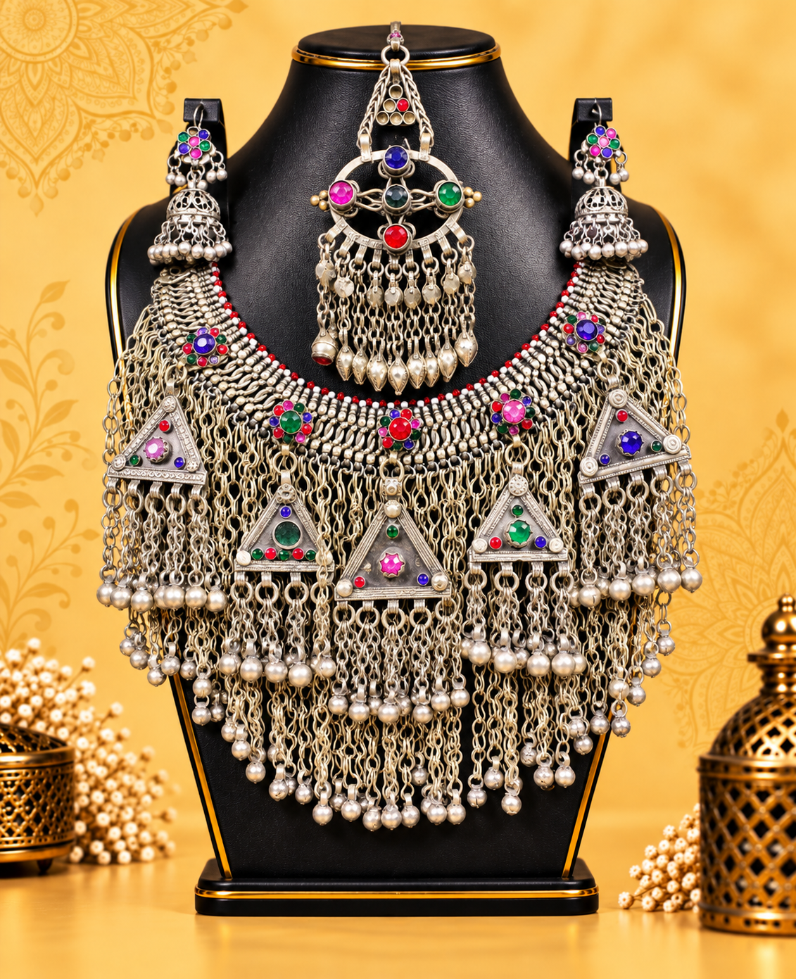 Traditional Afghan Multicolour Bridal Jewellery Set