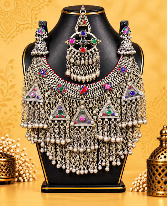 Traditional Afghan Multicolour Bridal Jewellery Set