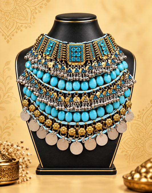 Turquoise Afghan Tribal Necklace