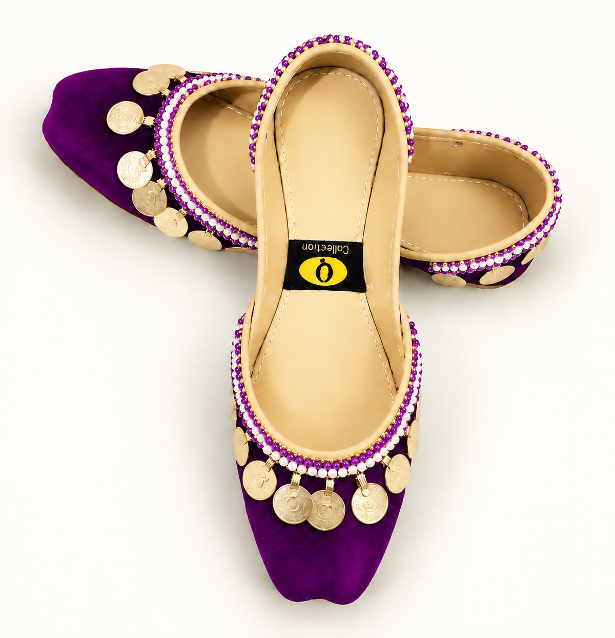 Royal Purple Pearl Embellished Khussa