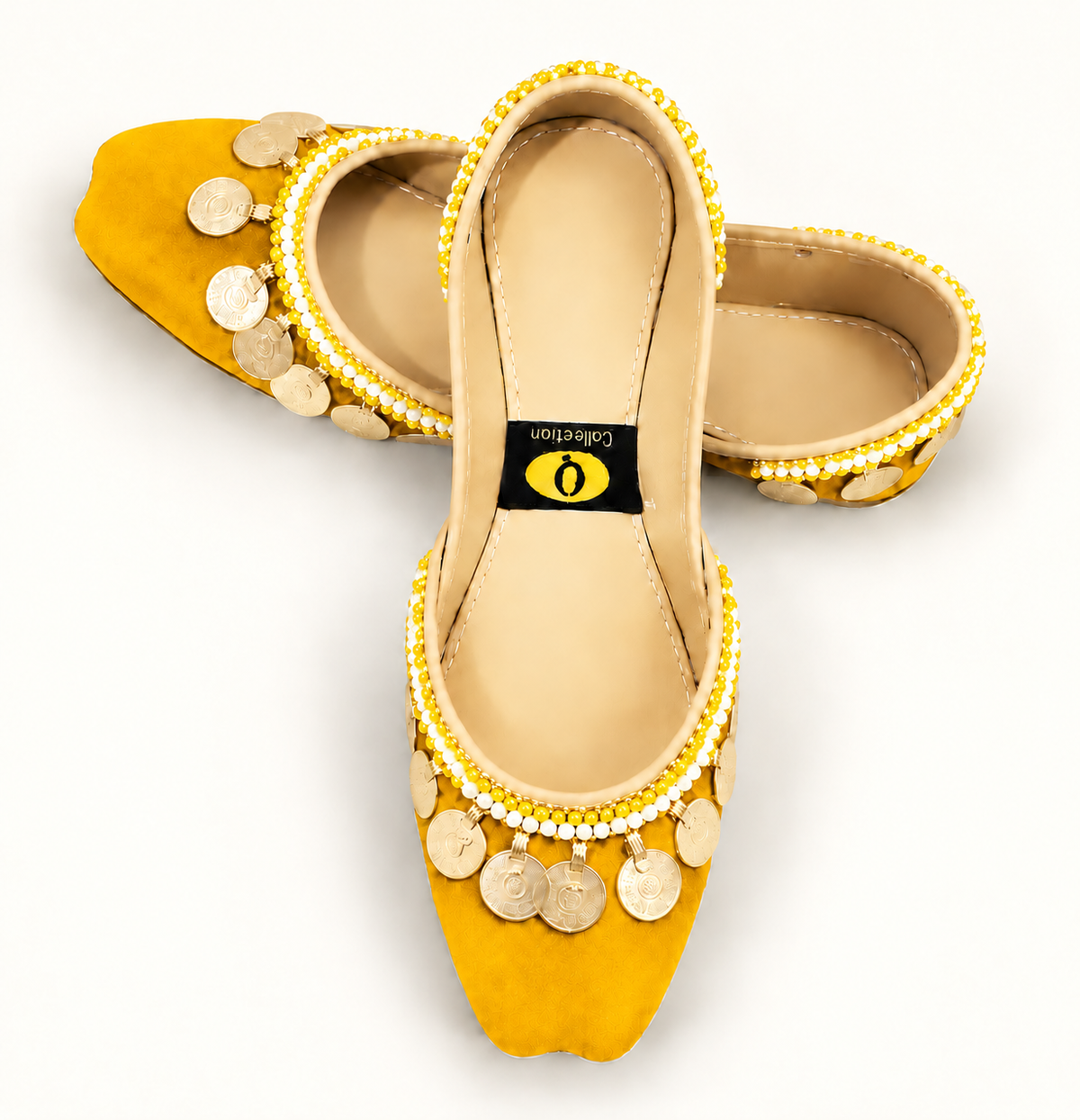 Golden Sunshine Embroidered Traditional Khussa