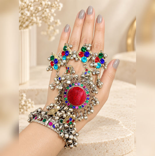 Royal Heritage Multicolor Statement Hand Harness Bracelets