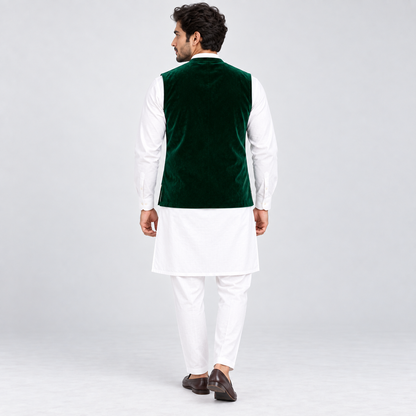 Emerald Royale Embroidered Velvet Waistcoat