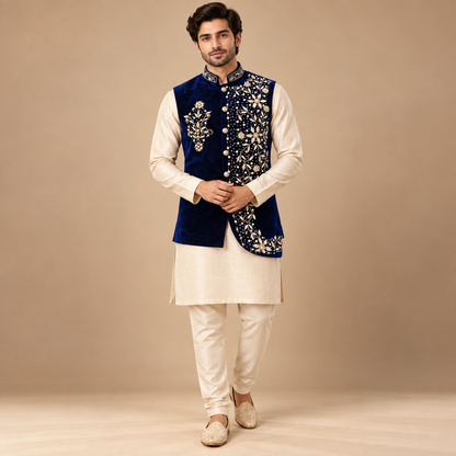 Royal Navy Pearl Embroidered Velvet Waistcoat