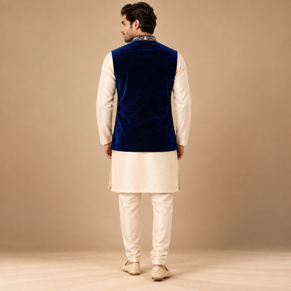 Royal Navy Pearl Embroidered Velvet Waistcoat